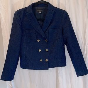 Ann Taylor Blue Tweed Jacket, small